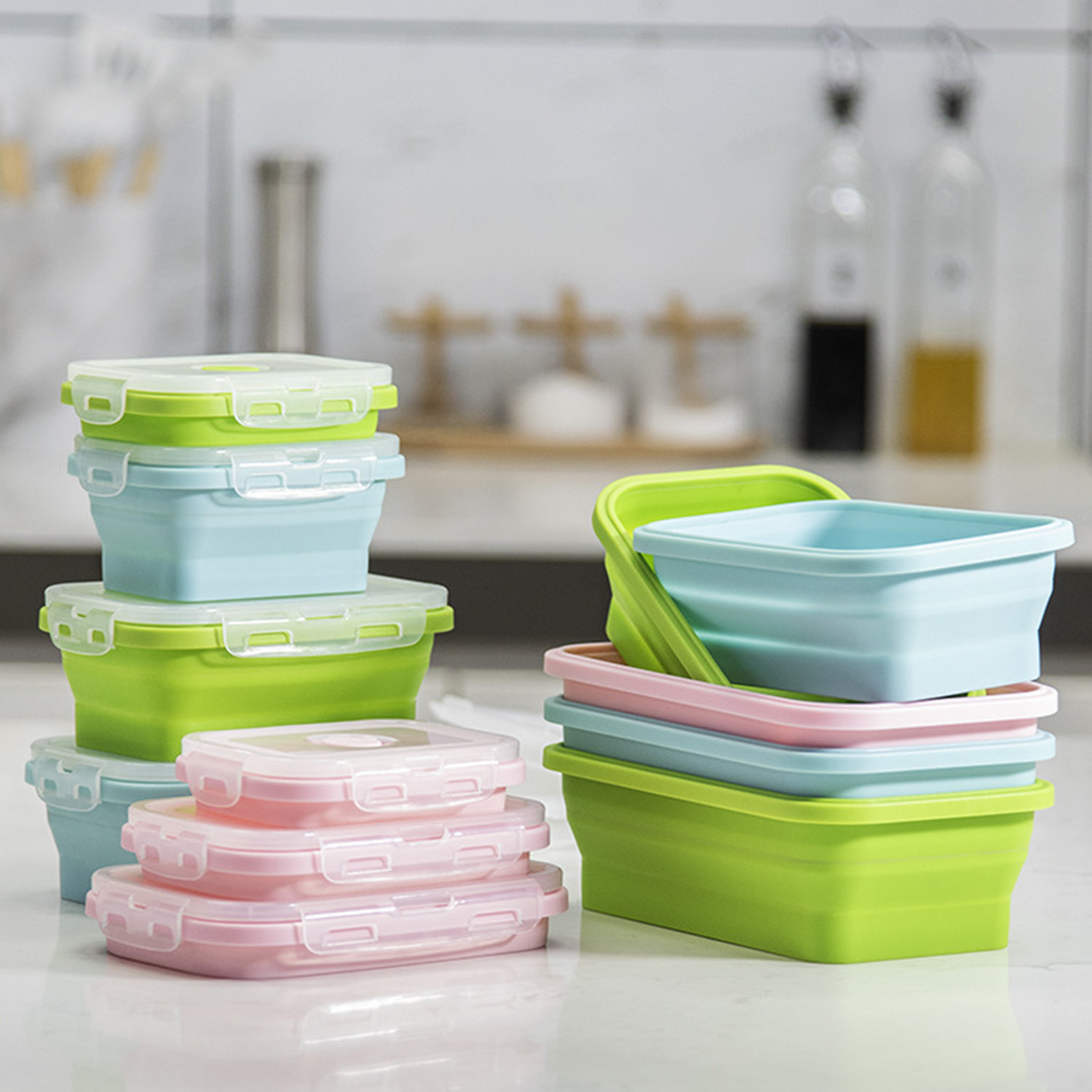 Bento Box - Contenitore per Pranzo in Silicone Pieghevole