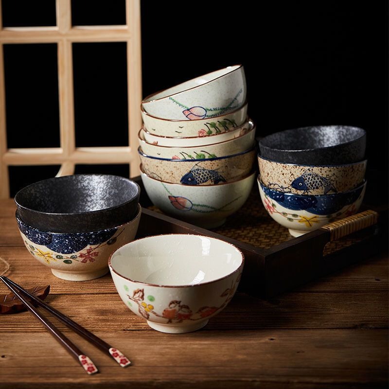 Japanese Pottery - Ciotola di riso in ceramica stile